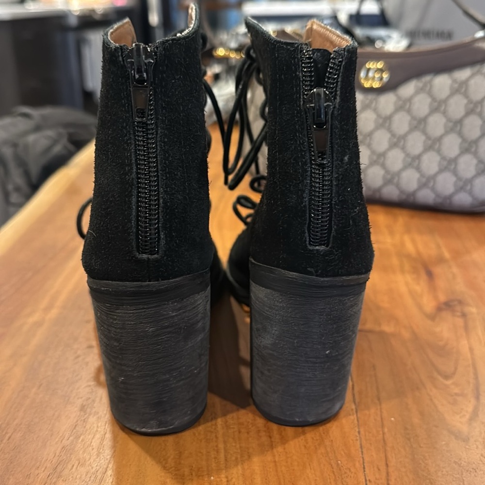 Jeffrey Campbell Black Lace-Up Heeled Boots - Picture 5 of 9